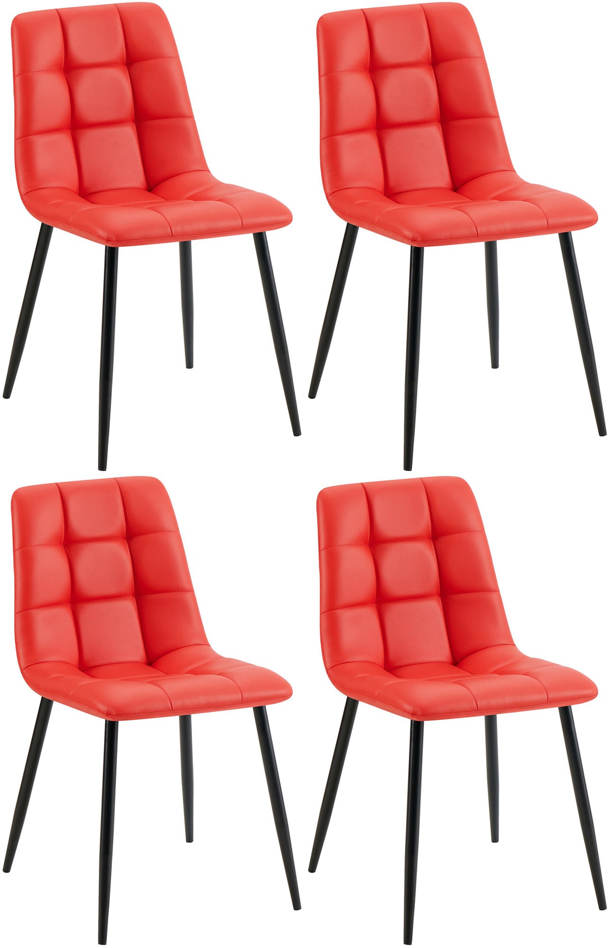 Set van 4 eetkamerstoelen Antibes kunstleer rood rot