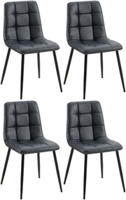 Set van 4 eetkamerstoelen Antibes kunstleer zwart schwarz