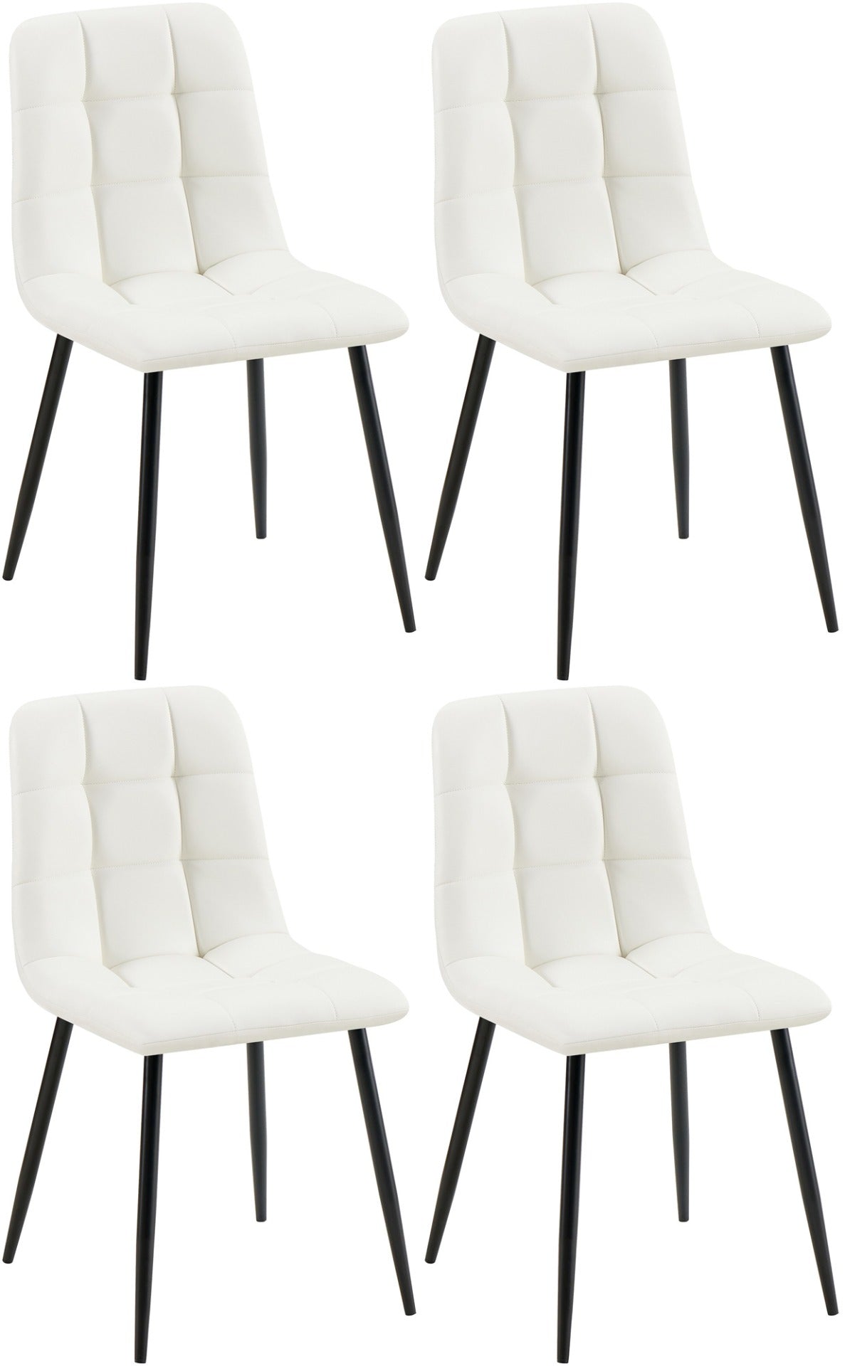 Set van 4 eetkamerstoelen Antibes kunstleer wit weiß