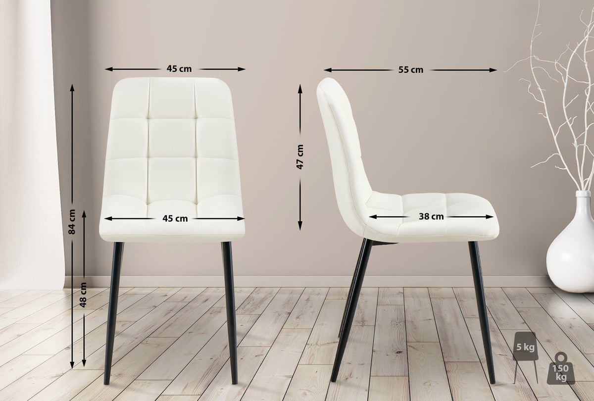 Set van 4 eetkamerstoelen Antibes kunstleer wit weiß