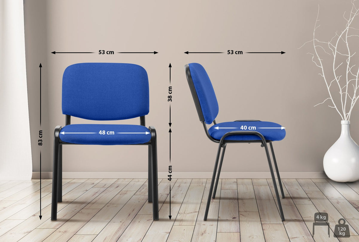 Bezoekersstoel Ken Stof blauw blau
