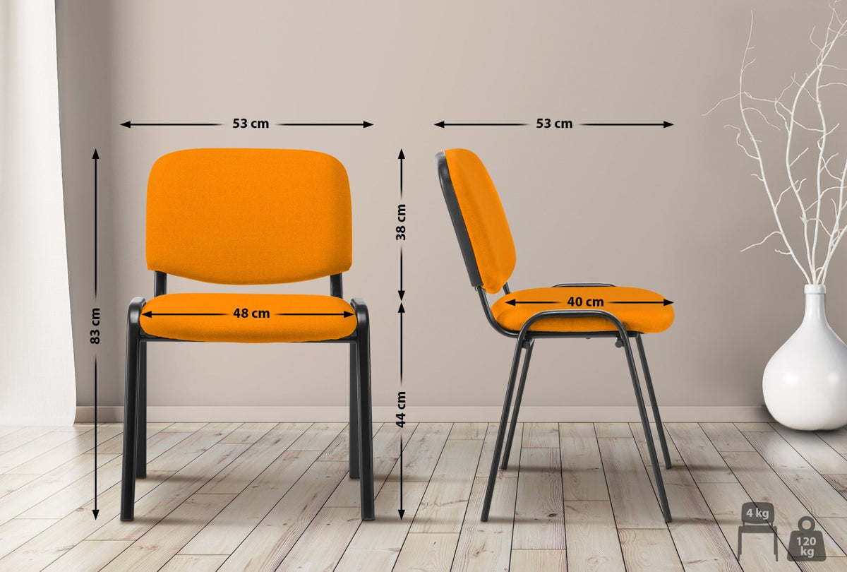 Bezoekersstoel Ken Stof oranje orange