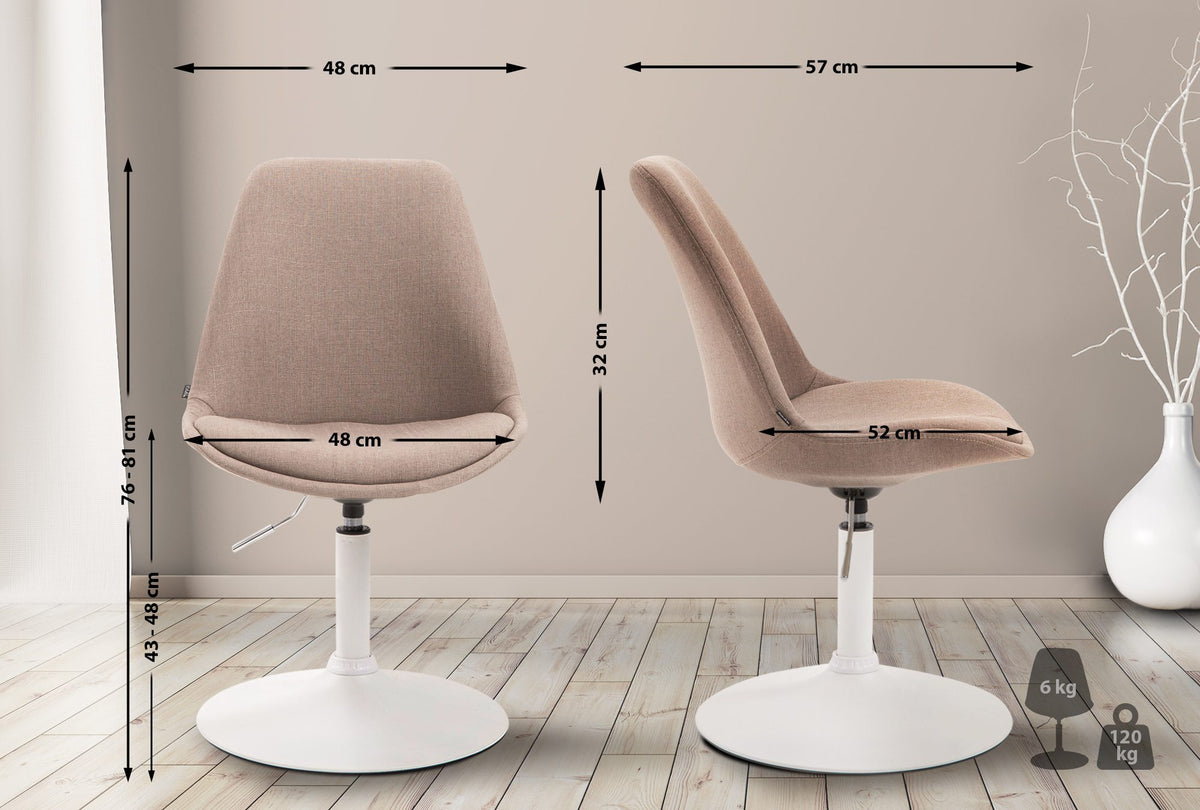 Eetkamerstoel Maverick stof taupe,wit taupe