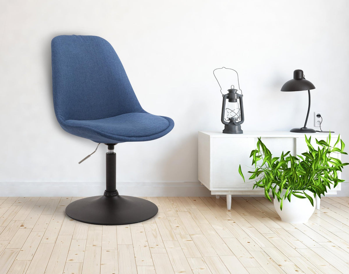 Eetkamerstoel Maverick stof blauw,zwart blau