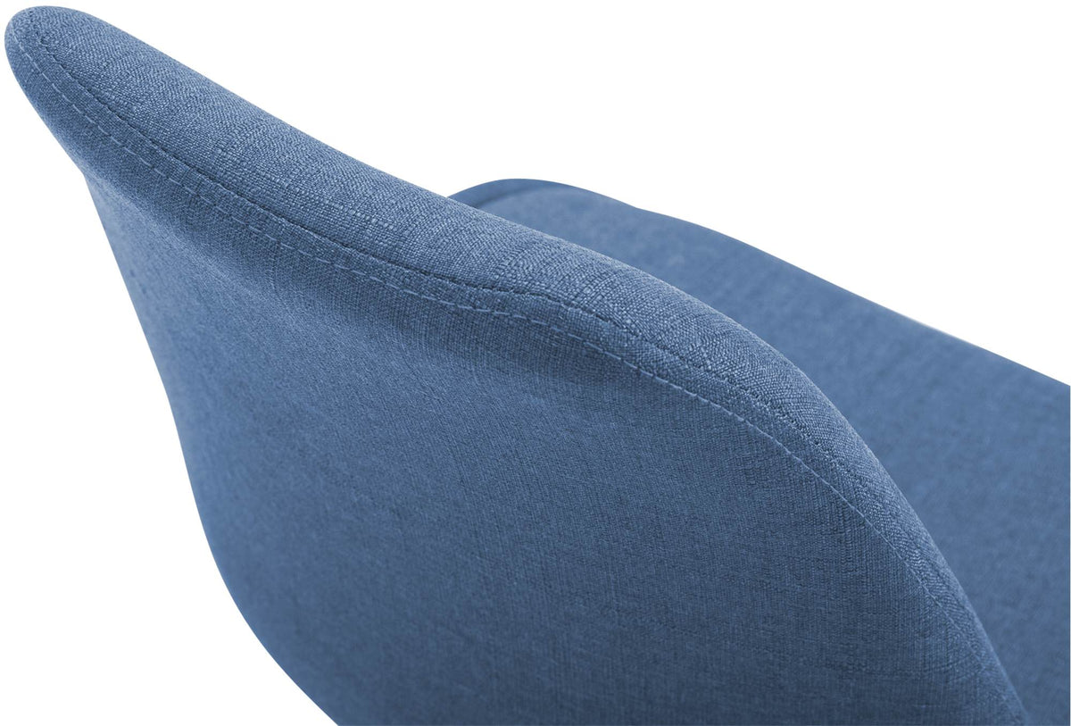 Eetkamerstoel Maverick stof blauw,chroom blau