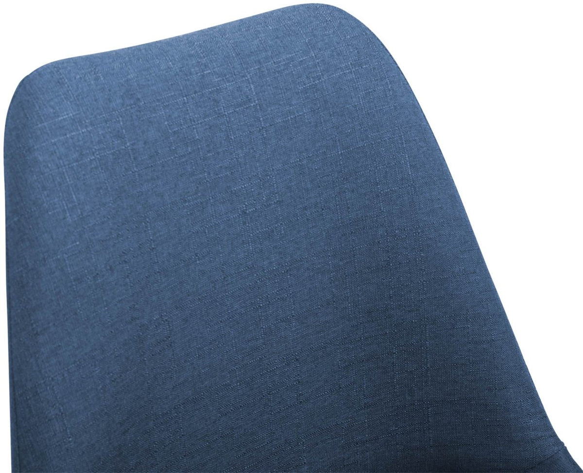 Eetkamerstoel Maverick stof blauw,chroom blau