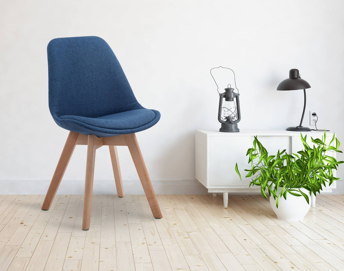 Bezoekersstoel Borneo V2 Stof blauw,natura blau