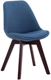 Bezoekersstoel Borneo V2 Stof blauw,walnoot blau