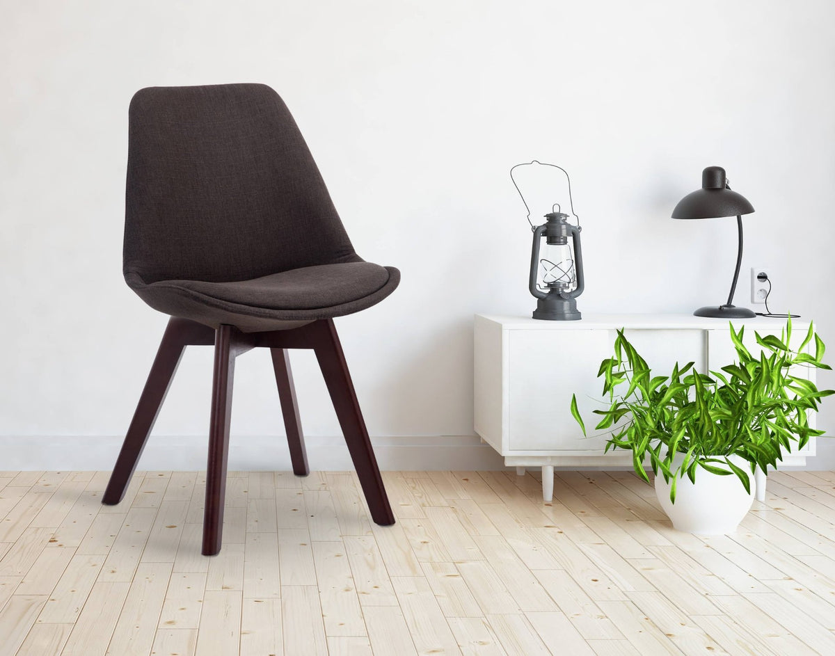 Bezoekersstoel Borneo V2 Stof donkergrijs,walnoot dunkelgrau