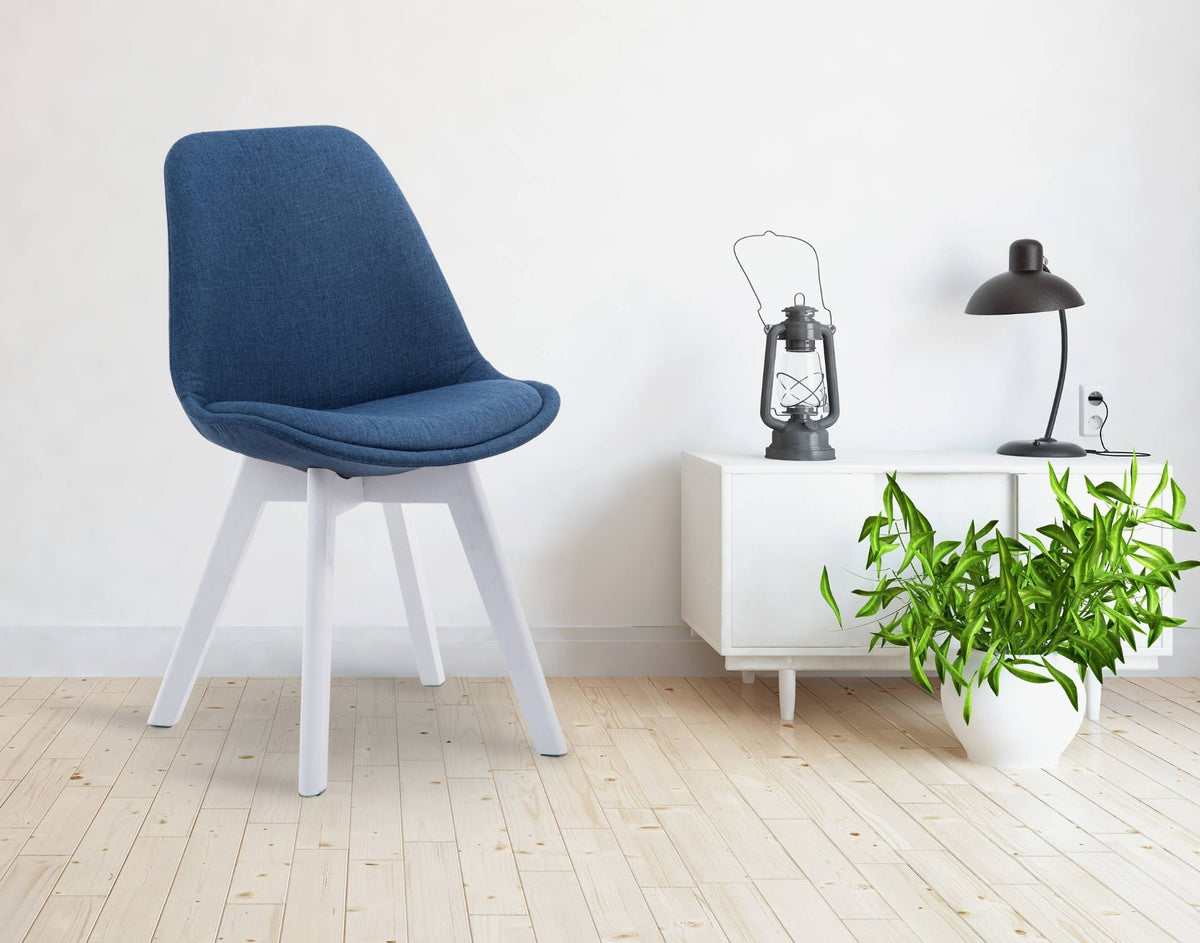 Bezoekersstoel Borneo V2 Stof blauw,wit blau
