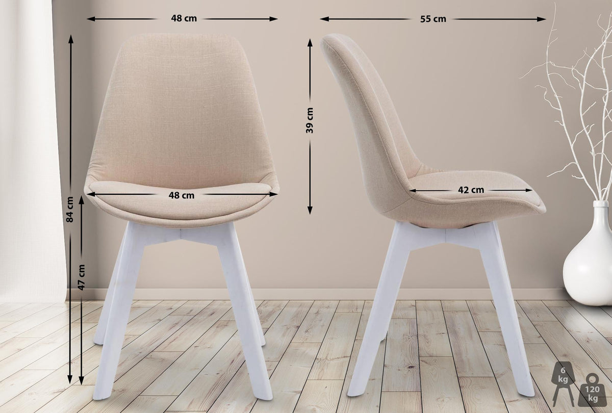 Bezoekersstoel Borneo V2 Stof creme,wit creme