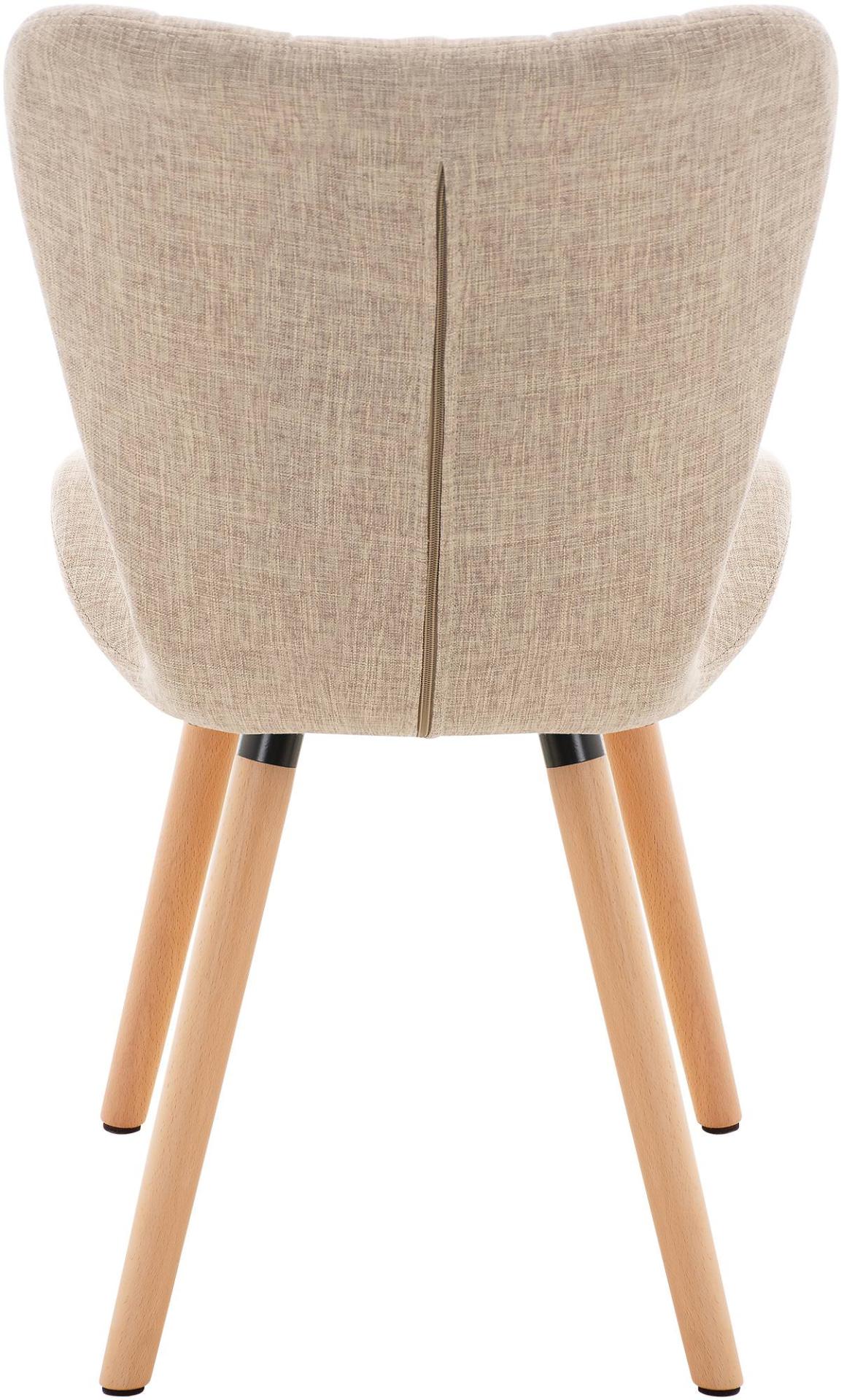 Set van 2 eetkamerstoelen Elda creme,Stof creme