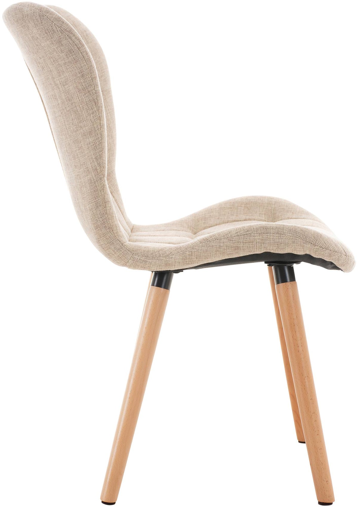 Set van 2 eetkamerstoelen Elda creme,Stof creme