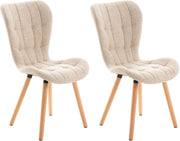 Set van 2 eetkamerstoelen Elda creme,Stof creme