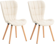 Set van 2 eetkamerstoelen Elda creme,Kunstleer creme