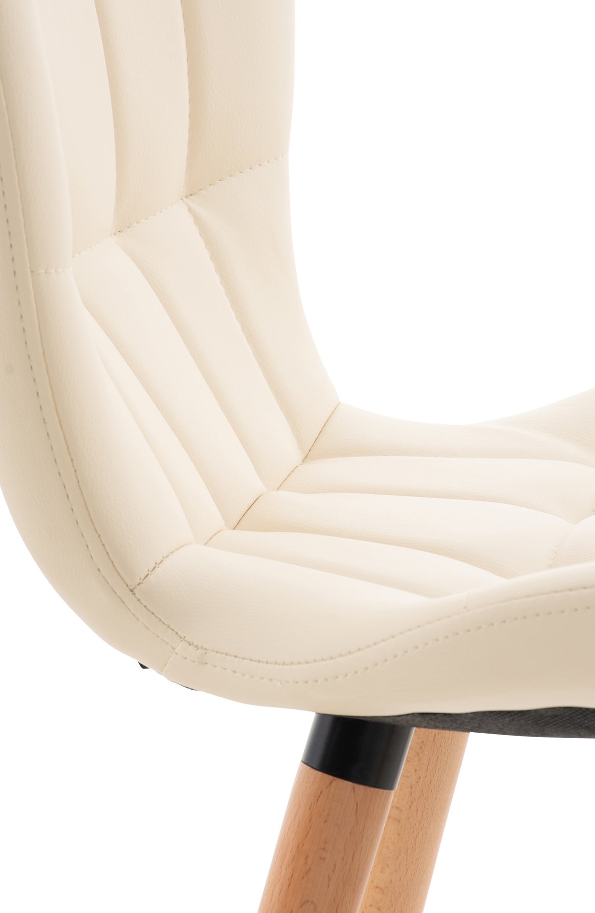 Set van 2 eetkamerstoelen Elda creme,Kunstleer creme
