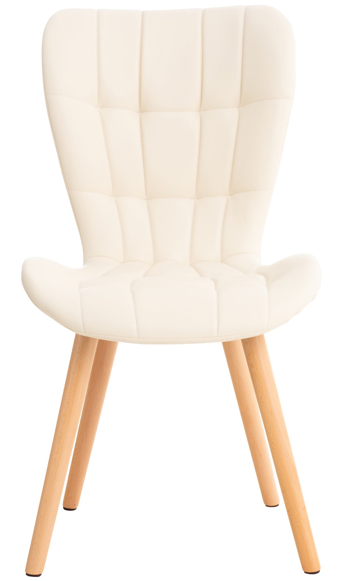 Set van 2 eetkamerstoelen Elda creme,Kunstleer creme
