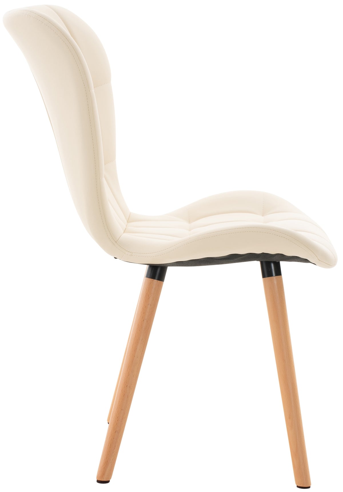 Set van 2 eetkamerstoelen Elda creme,Kunstleer creme