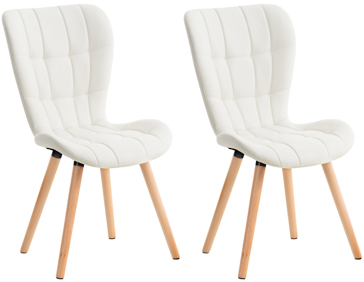Set van 2 eetkamerstoelen Elda wit,Kunstleer weiß
