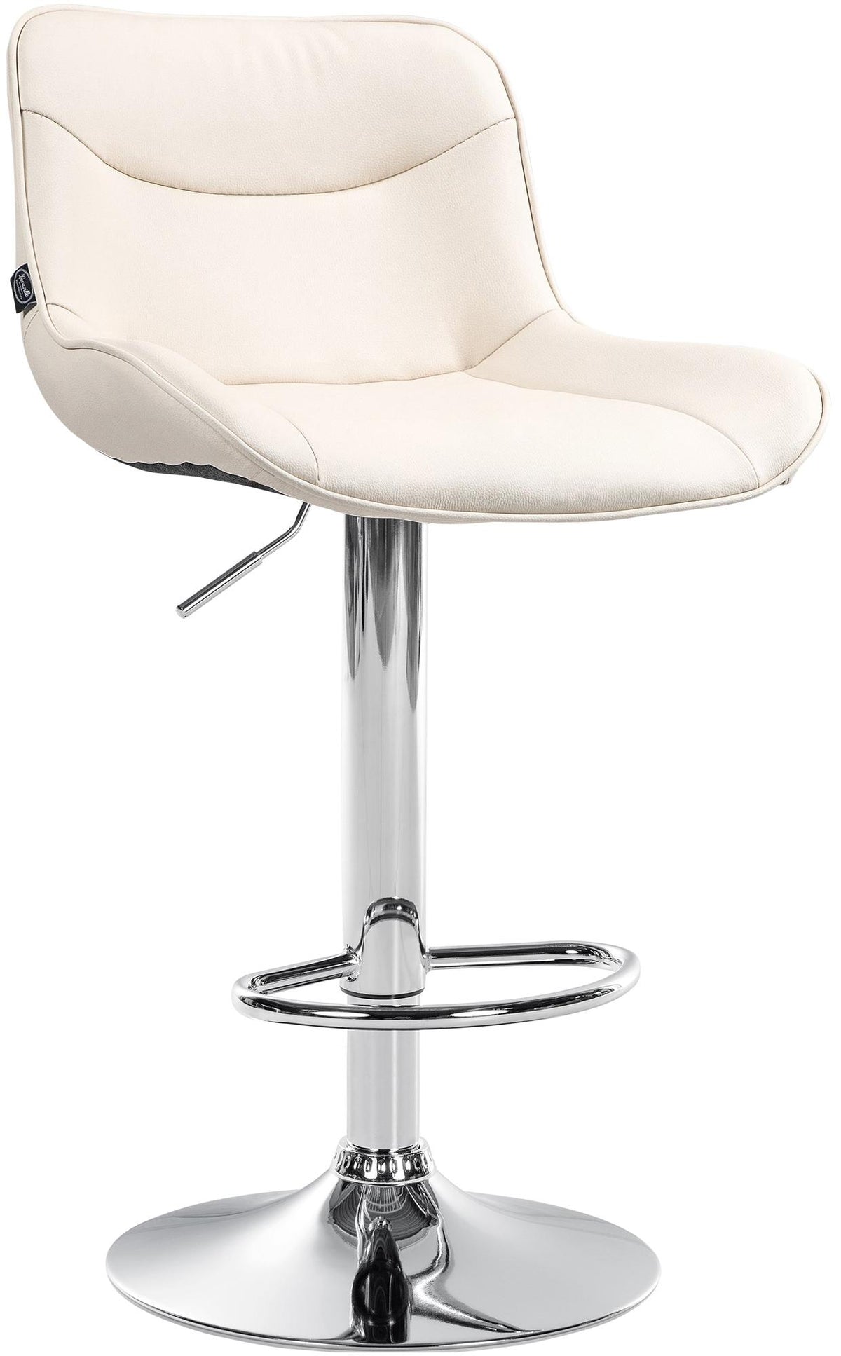 Barkruk Vonore kunstleer creme,chroom creme
