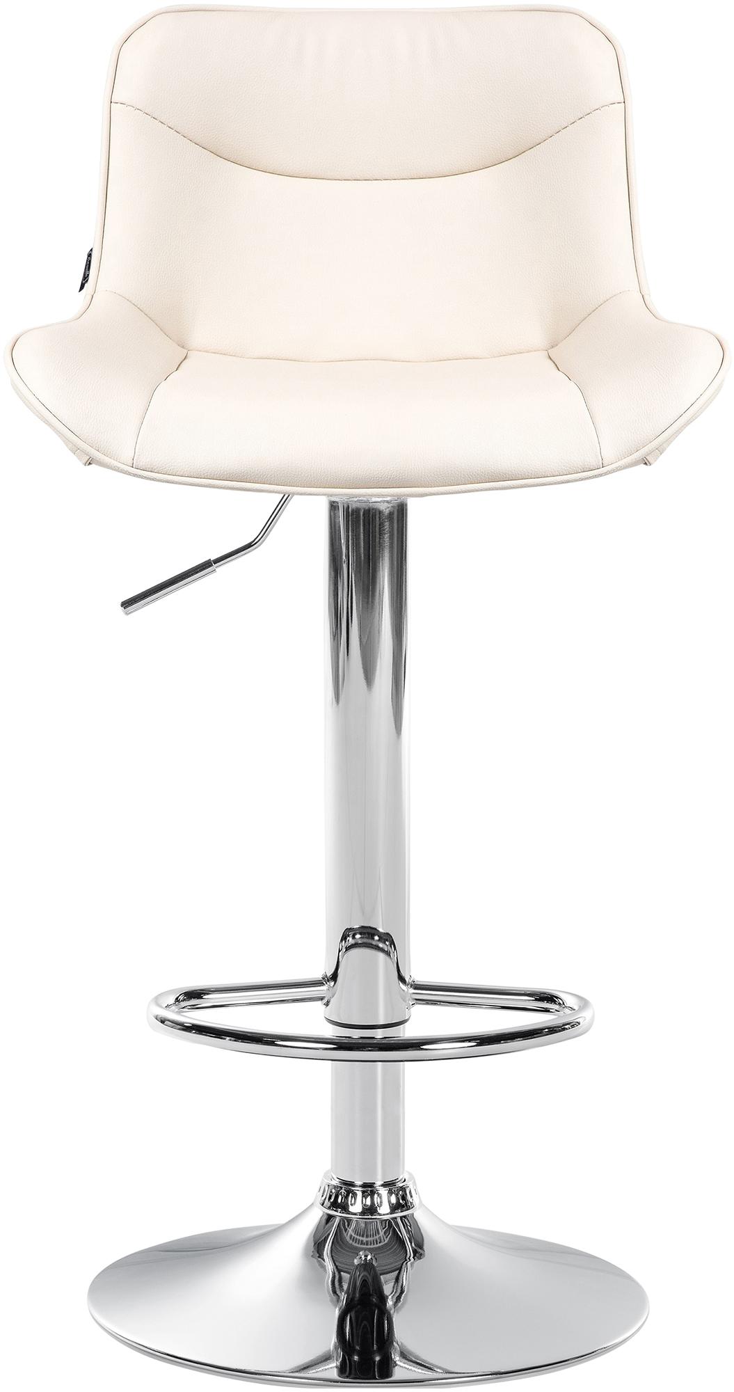 Barkruk Vonore kunstleer creme,chroom creme
