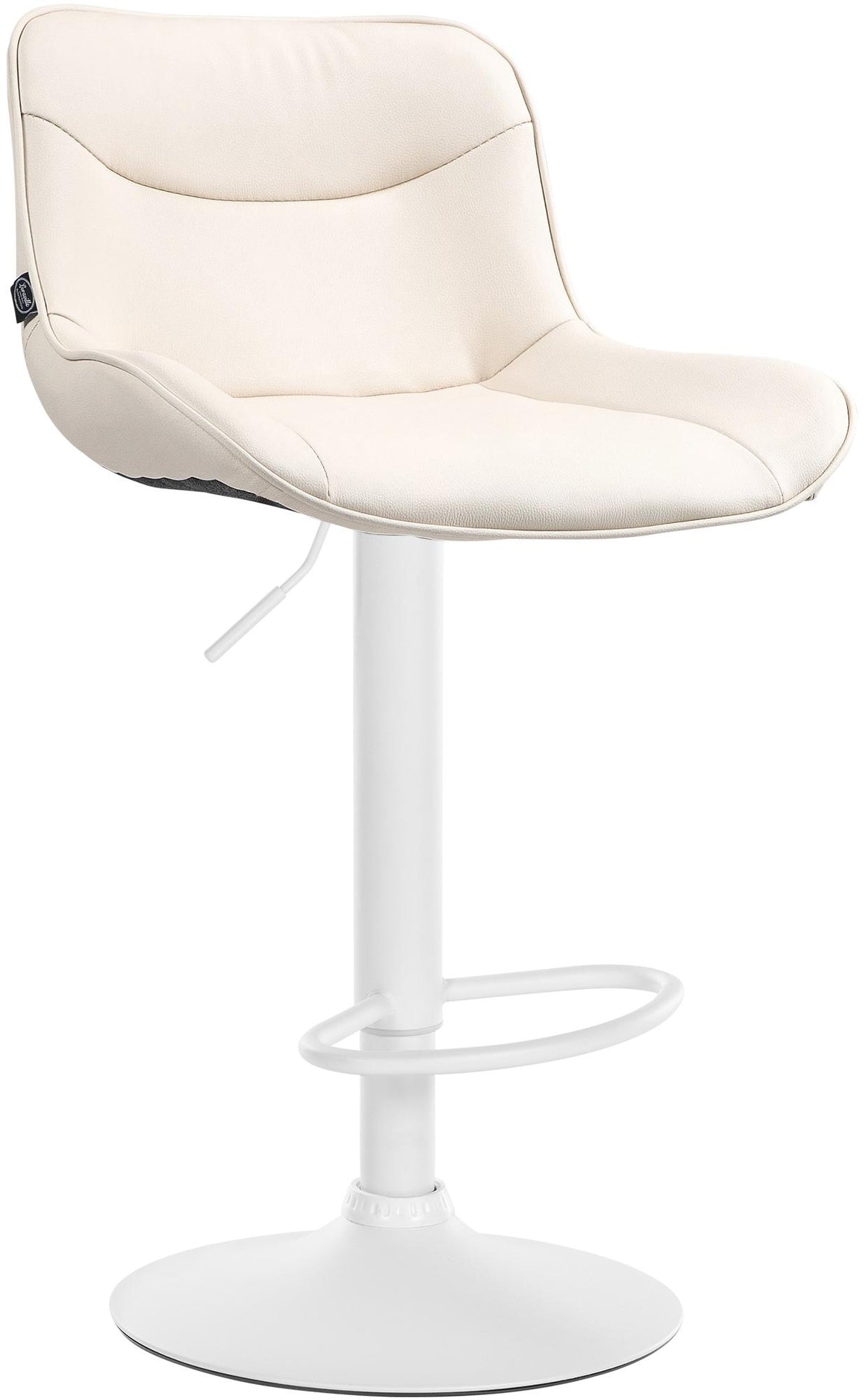 Barkruk Vonore kunstleer creme,wit creme