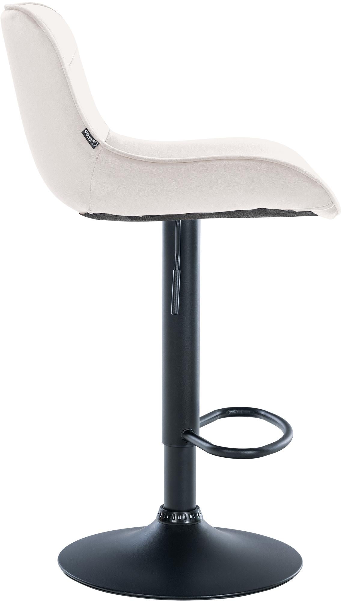 Barkruk Vonore Fluweel creme,zwart creme