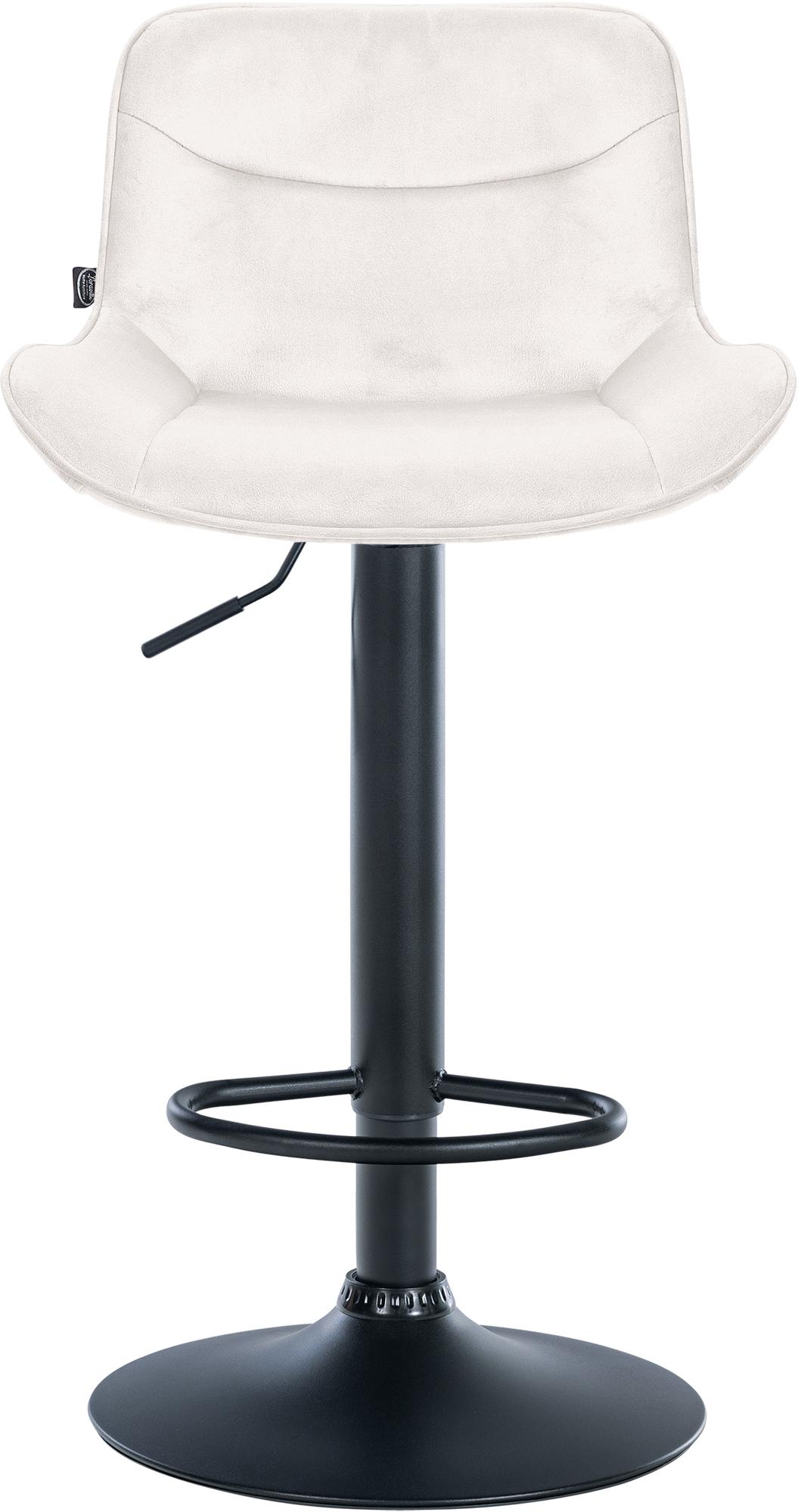 Barkruk Vonore Fluweel creme,zwart creme