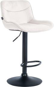 Barkruk Vonore Fluweel creme,zwart creme