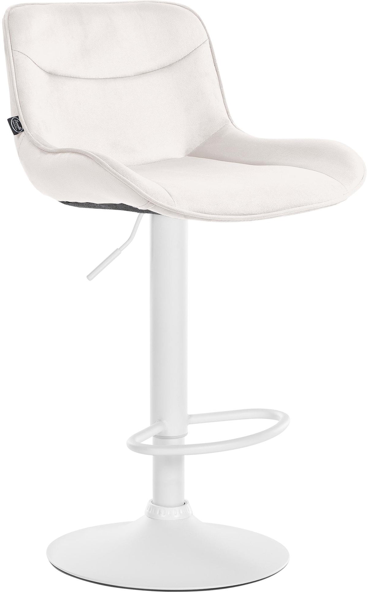 Barkruk Vonore Fluweel creme,wit creme