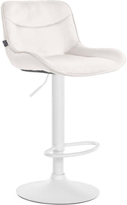 Barkruk Vonore Fluweel creme,wit creme