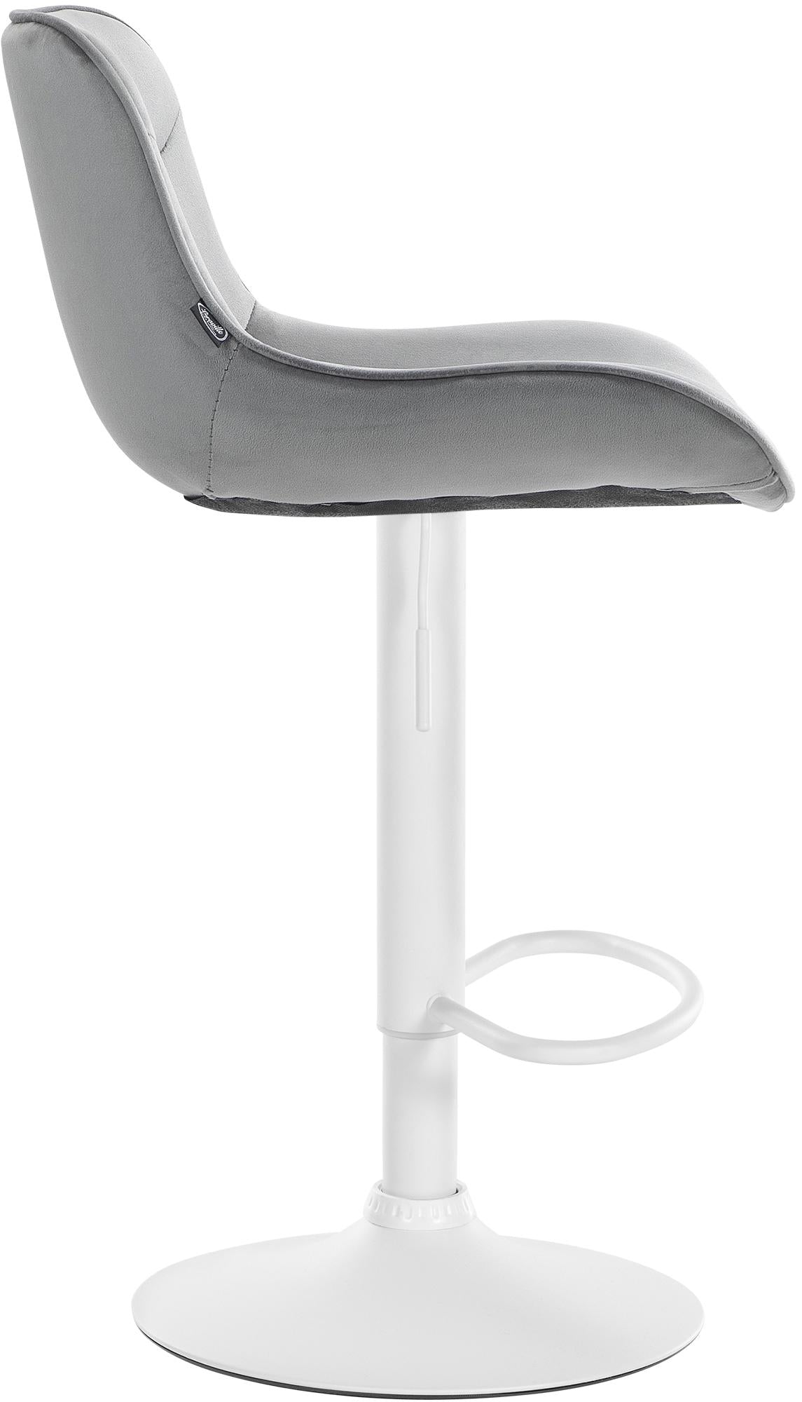 Barkruk Vonore Fluweel grijs,wit grau