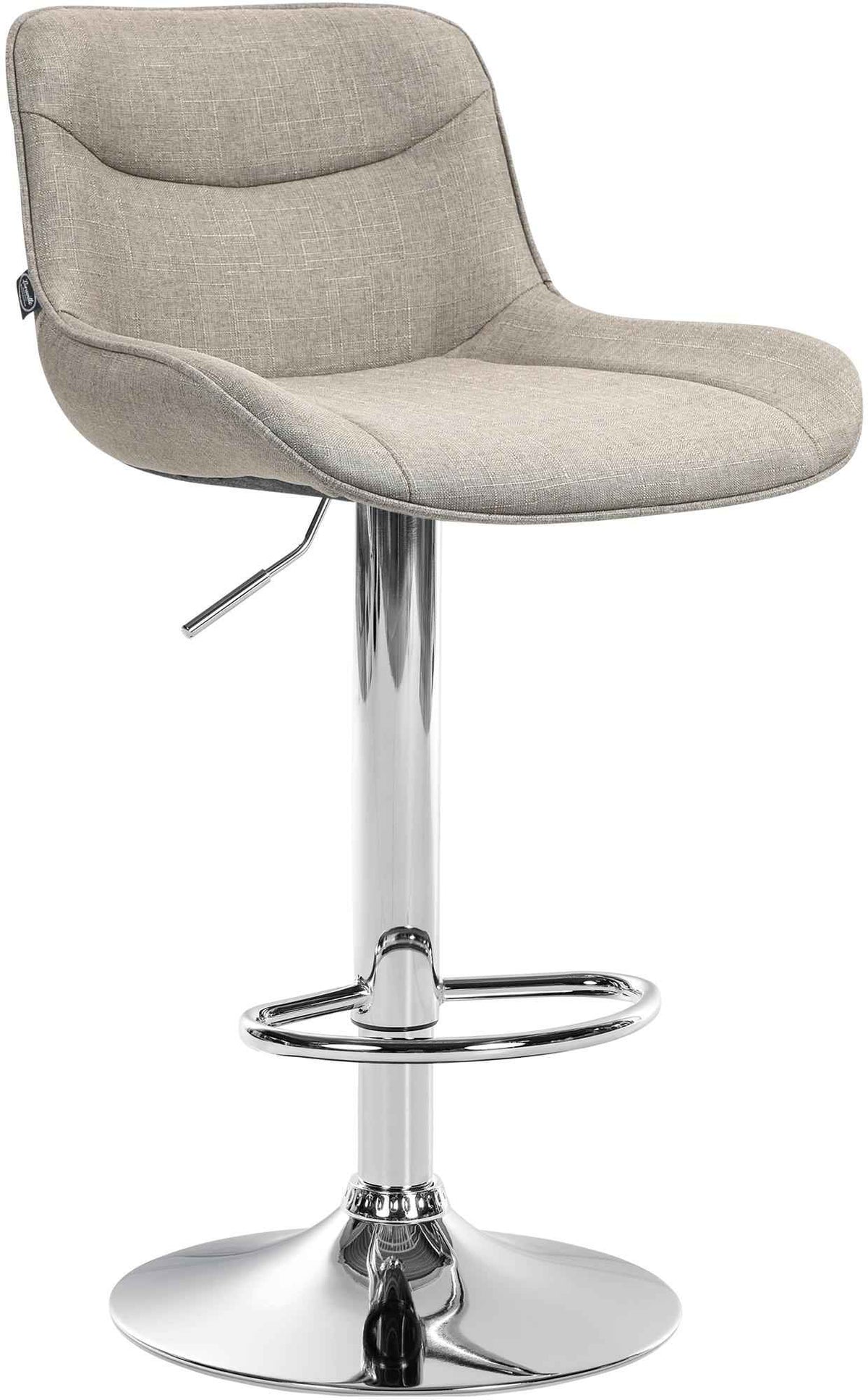 Barkruk Vonore Stof taupe,chroom taupe
