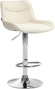 Barkruk Vonore Stof creme,chroom creme
