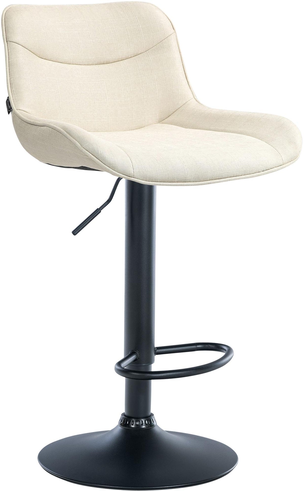 Barkruk Vonore Stof creme,zwart creme