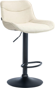 Barkruk Vonore Stof creme,zwart creme