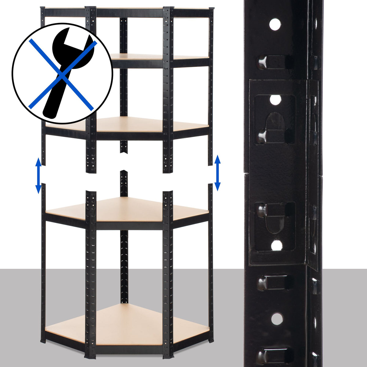 Hoekstelling FLINT zwart,100x80x180 cm schwarz