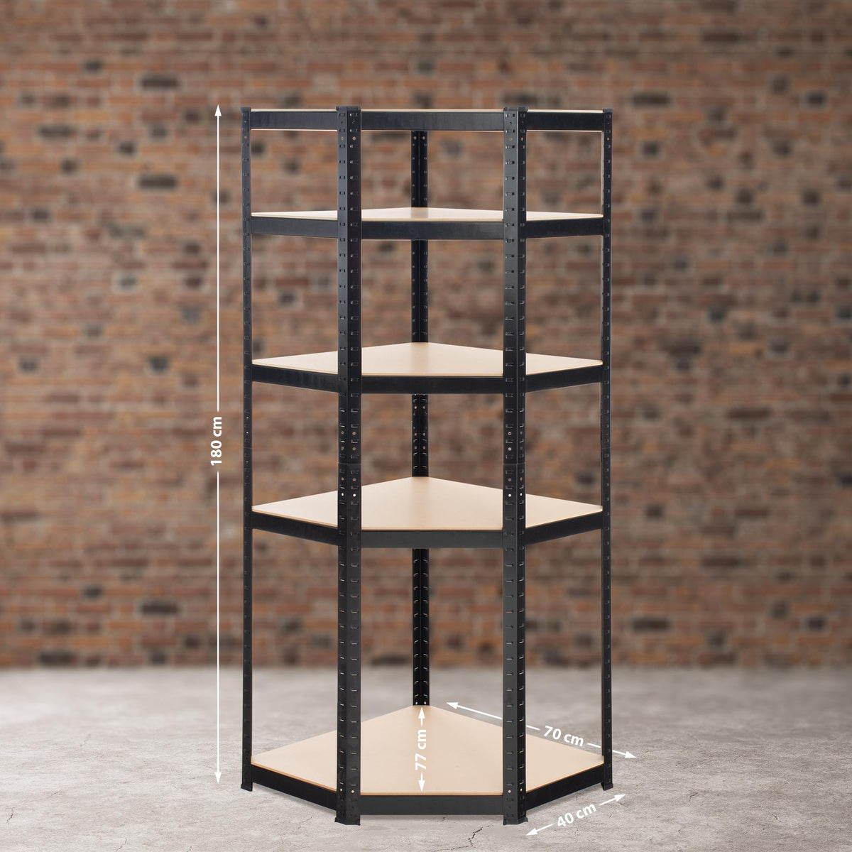 Hoekstelling FLINT zwart,100x80x180 cm schwarz