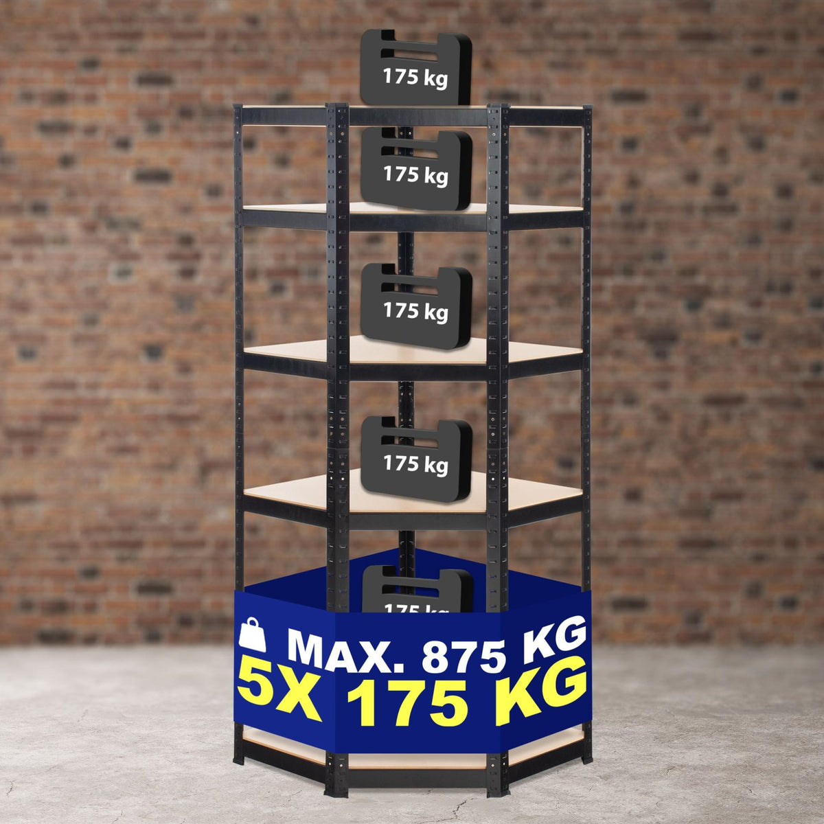 Hoekstelling FLINT zwart,100x80x180 cm schwarz