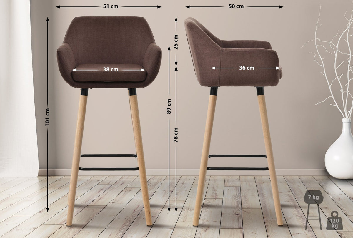 Barkruk Grant Stof koffie coffee