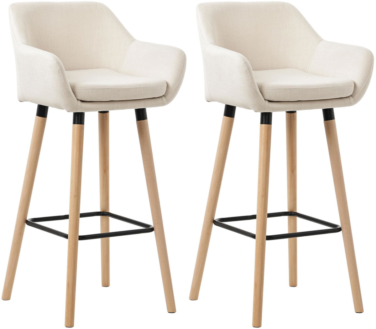 Set van 2 Barkrukken Grant stof beige beige