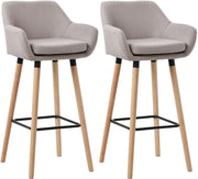 Set van 2 Barkrukken Grant stof taupe taupe