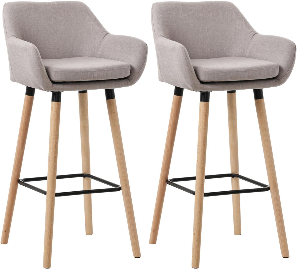 Set van 2 Barkrukken Grant stof taupe taupe