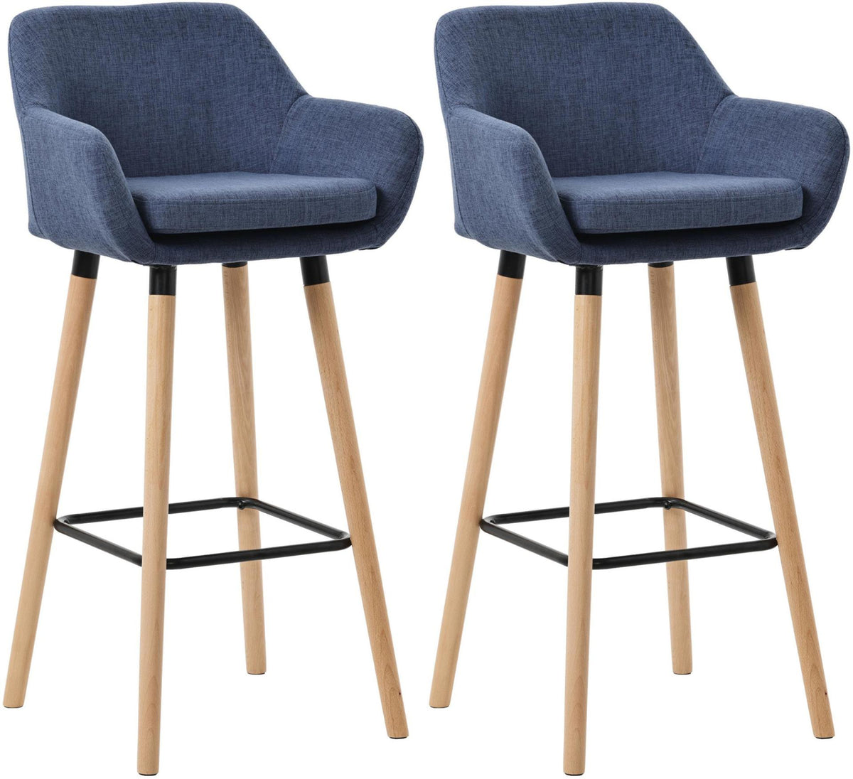 Set van 2 Barkrukken Grant stof donkerblauw dunkelblau
