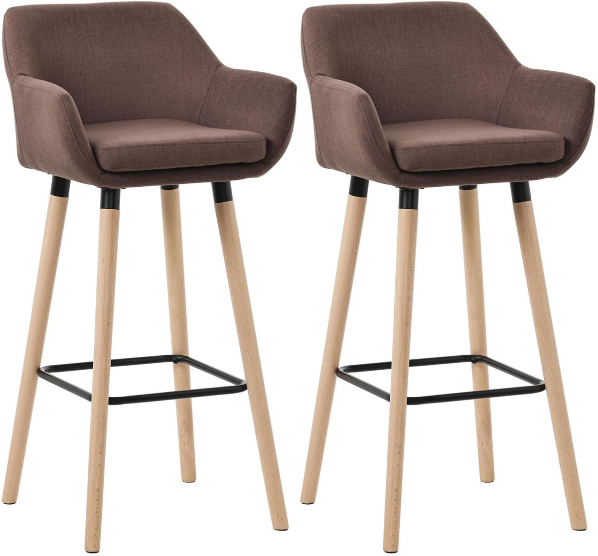 Set van 2 Barkrukken Grant stof koffie coffee