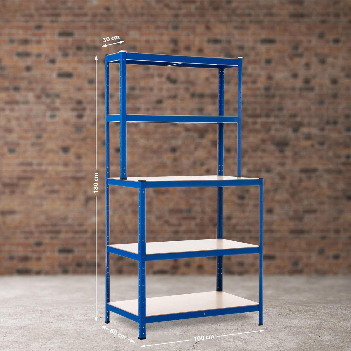 Heavy-duty rack met werkbank blauw blau