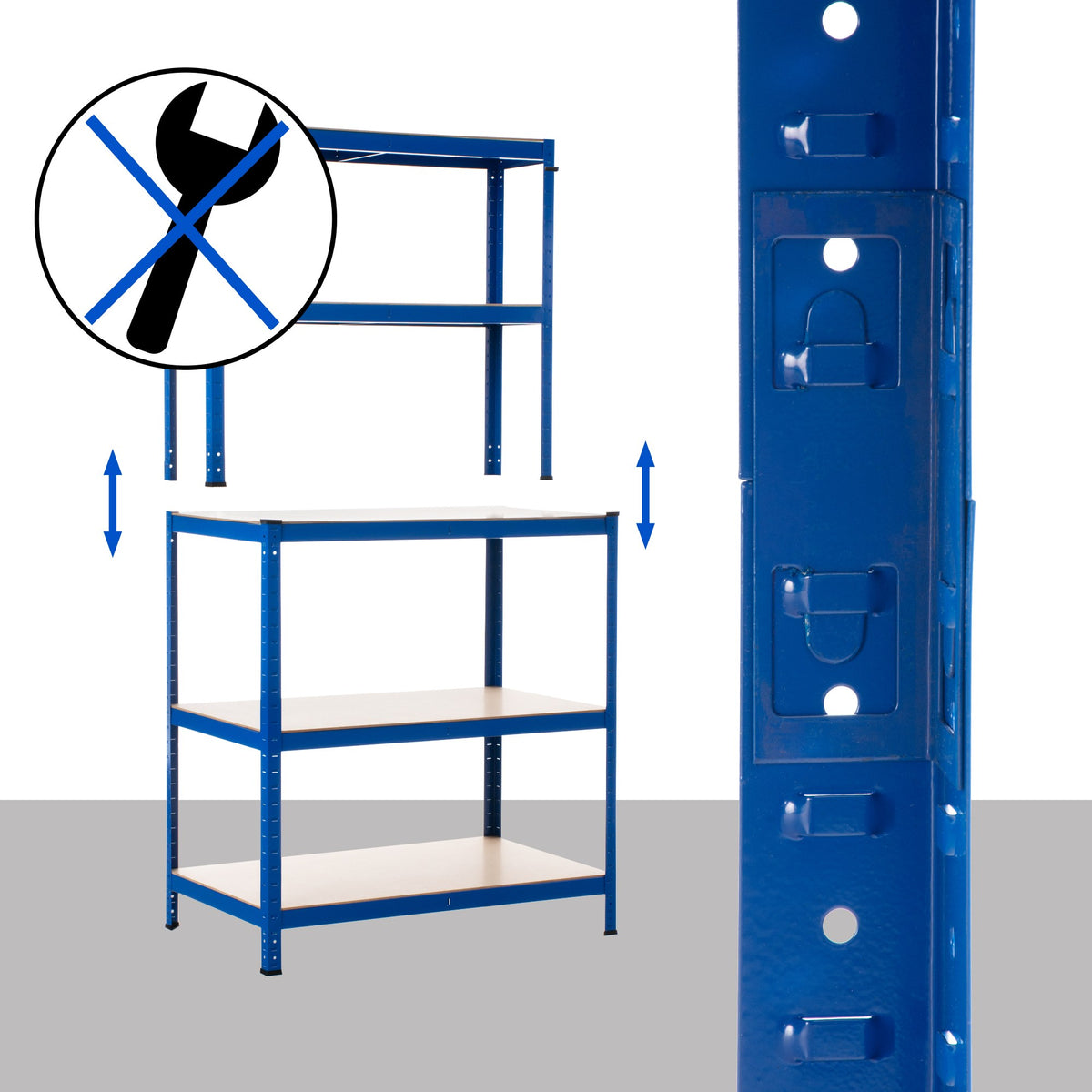 Heavy-duty rack met werkbank blauw blau
