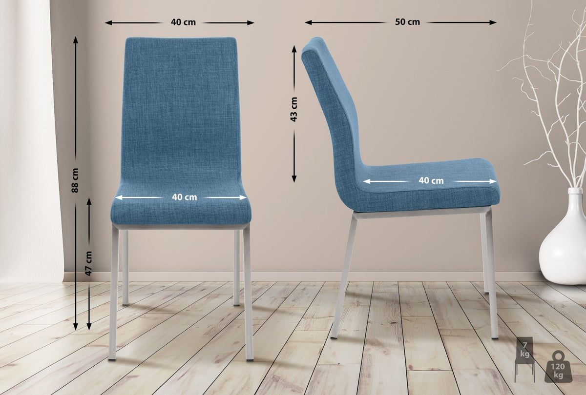 Eetkamerstoel Colmar Stof blauw blau