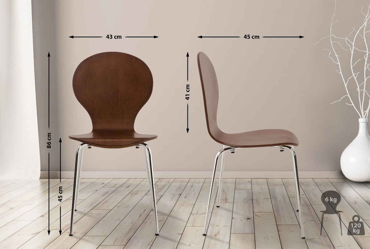 Set van 2 stapelstoelen Diego bruin braun