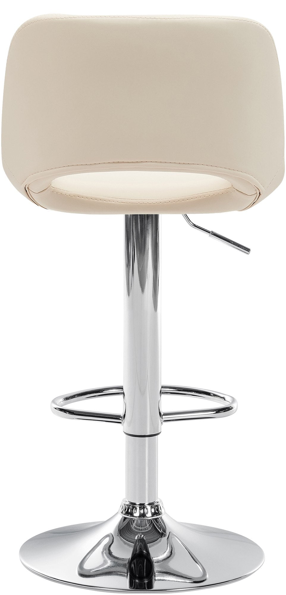 Barkruk Camden kunstleer creme,Metaal in chroomoptiek creme